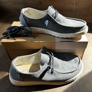 Navy Hey Dude women’s size 8 with extra laces and original box